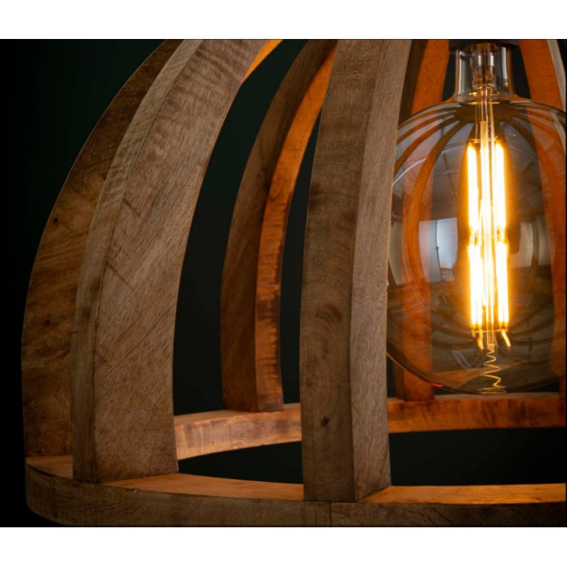 ZI Hanging lamp Ø60 curved wooden bars